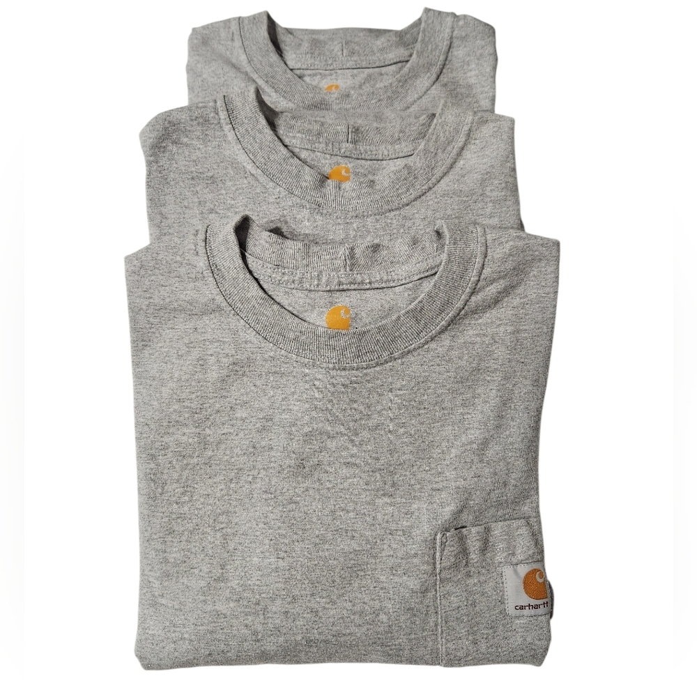 Carhartt Lot x 3 Original Fit Long Sleeve Crewneck Pocket Large